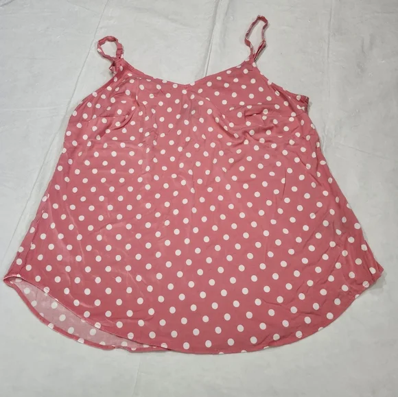 Torrid Size 1 Adjustable Straps Pink Polka Dot Women's Top - Picture 4 of 8